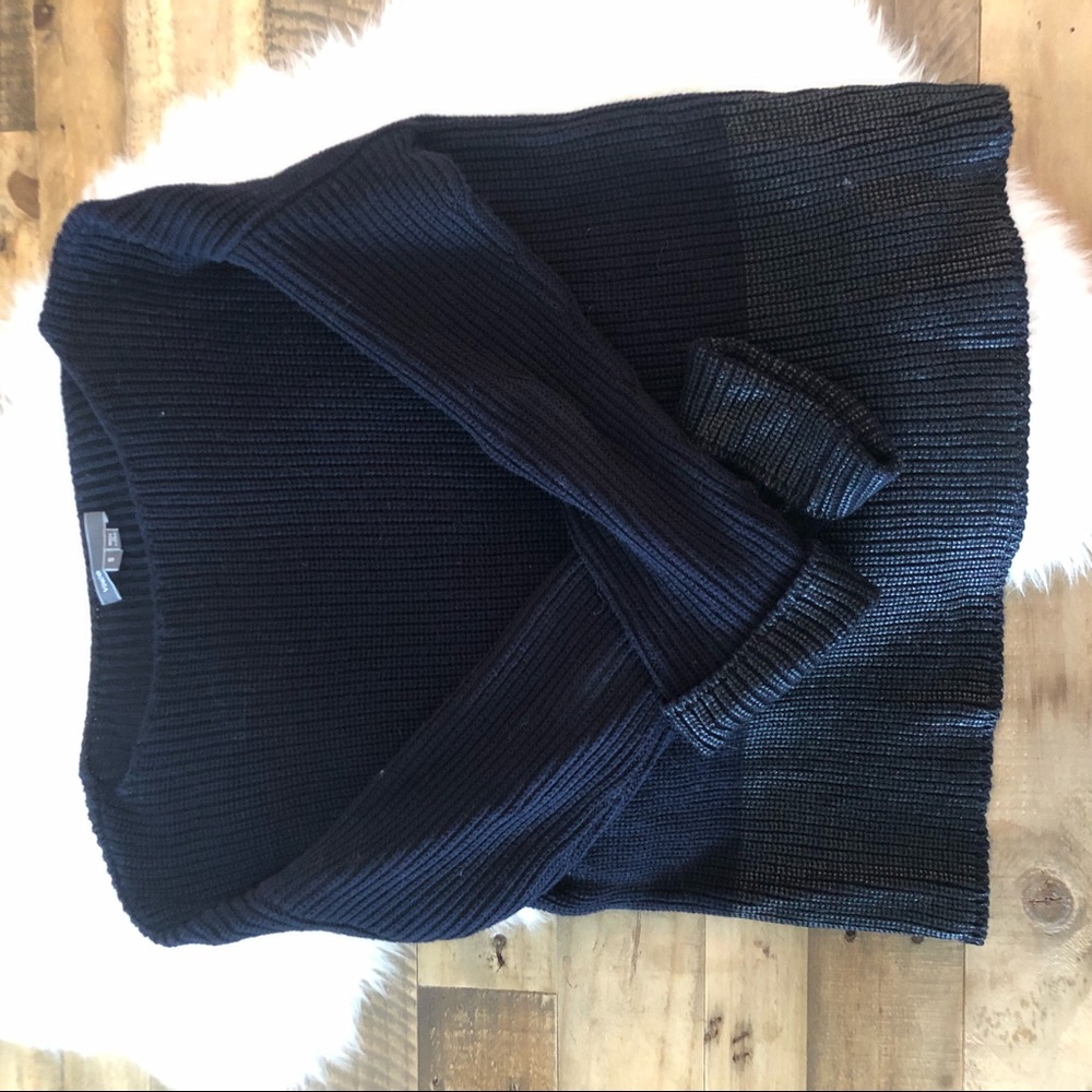 Vince Metallic Dipped Boatneck Sweater